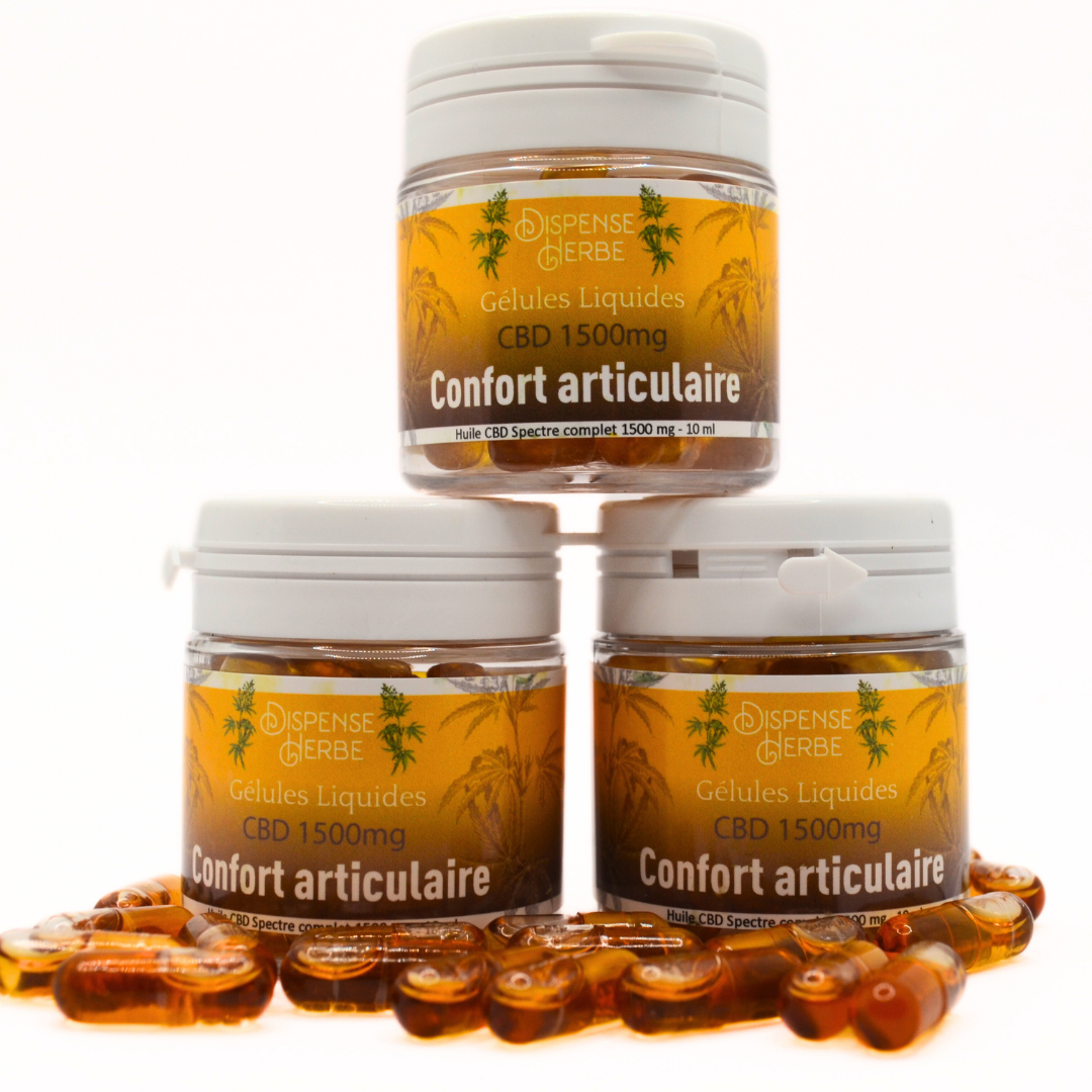 Gélules CBD | 1500mg Confort Articulaires - Curcuma & Gingembre
