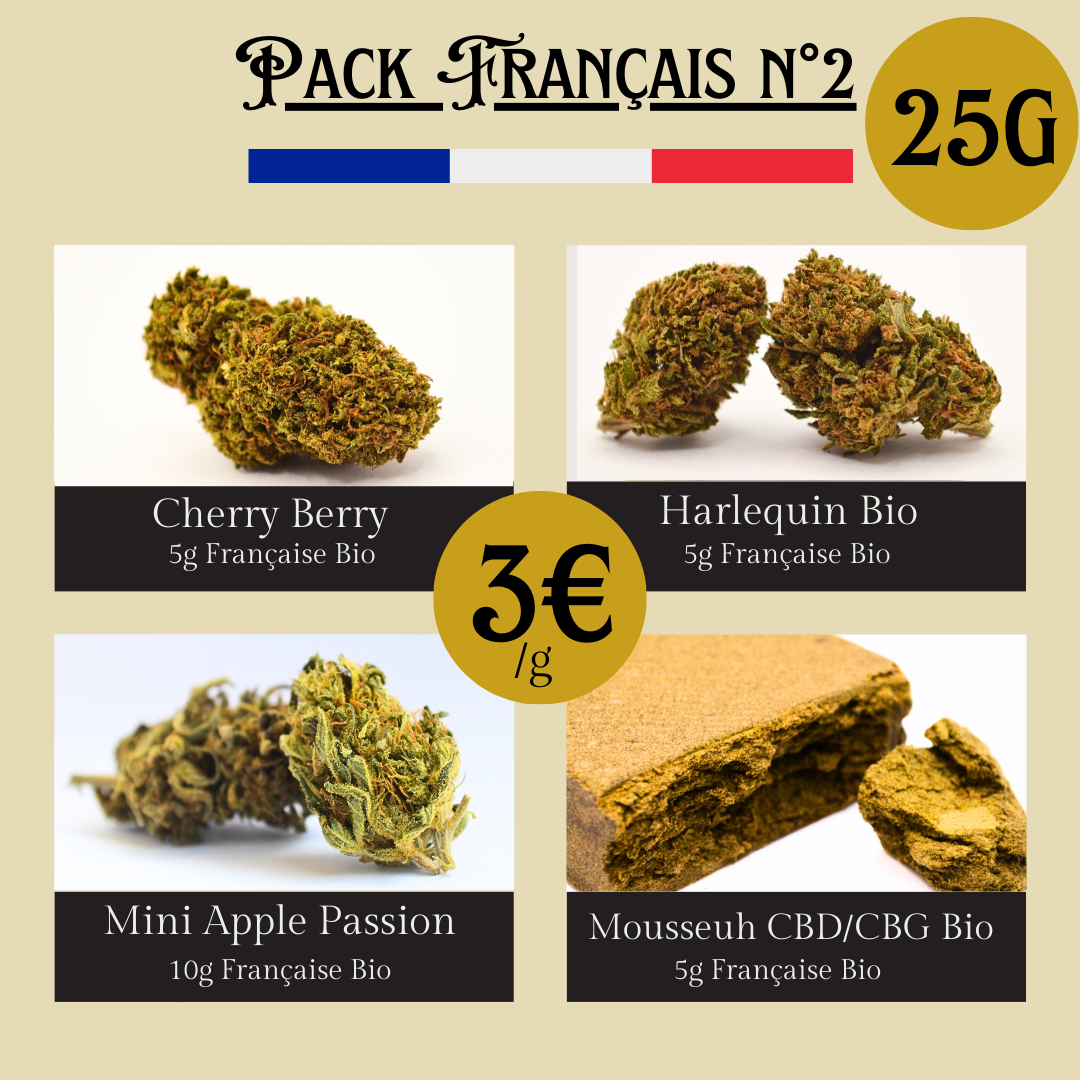 PACK Français n°2 20g = 3€ le gramme Herbo'CBD