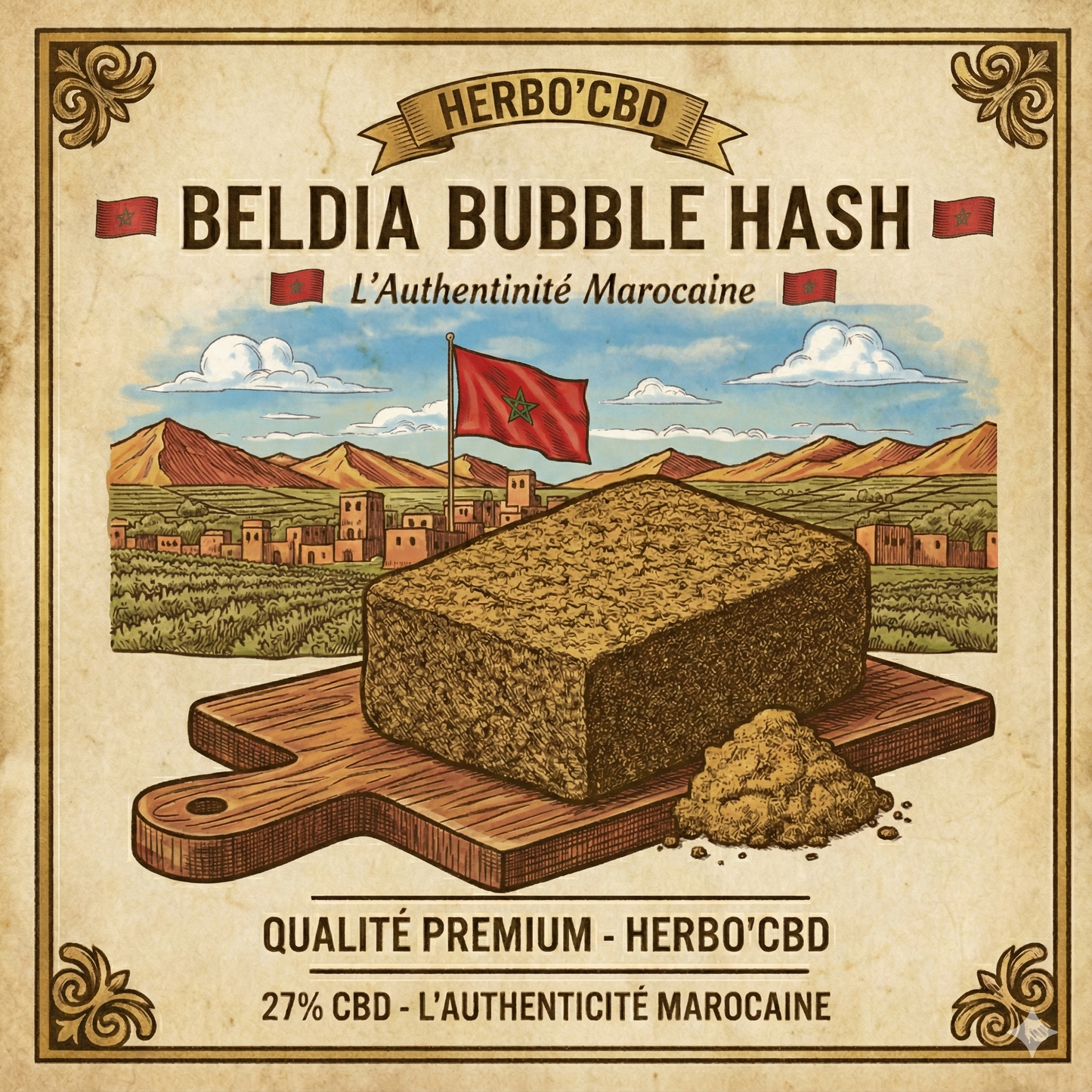 Beldia Bubble Hash | Résine CBD Maroc Authentique 🇲🇦