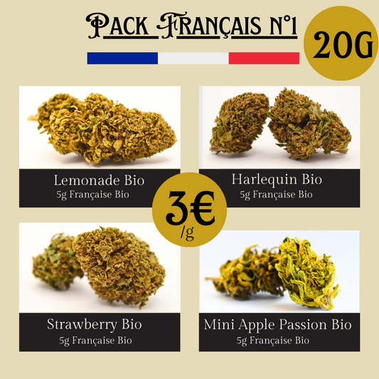  PACK Français n°1 20g = 3€ le gramme Herbo'CBD 